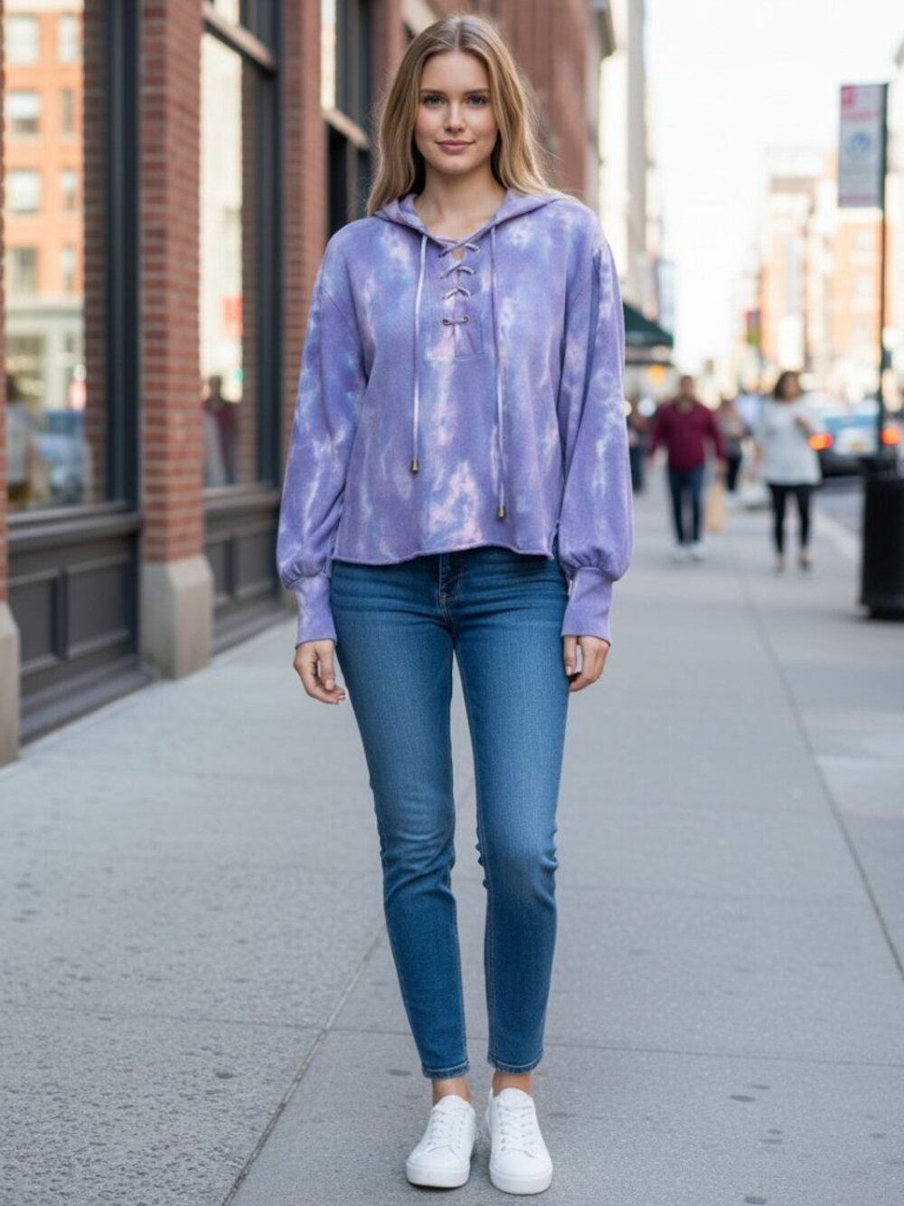 LoveShackFancy 100% Cotton Bevan Purple Moon Indigo Sweater XS‎ NWT